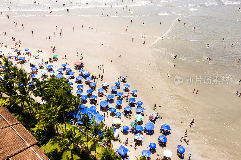 鸟瞰图的恩西达海滩Guarujá， S?o保罗